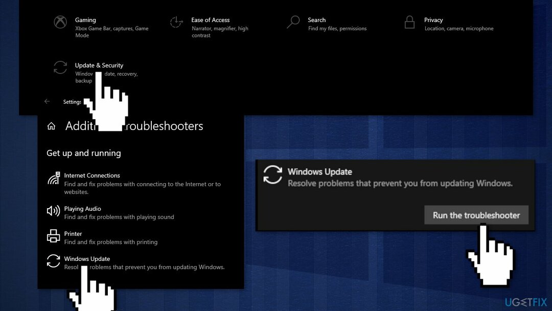 Futtassa a Windows Update hibaelhárítót