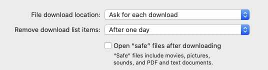 macOS Catalina Safari Downloadmanager