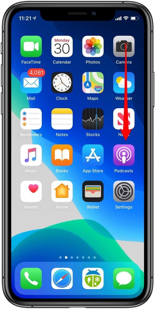 iphone x ve sonraki sürümlerde kontrol merkezini aç