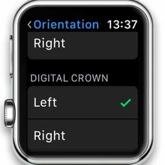 Digital Crown auf der linken Seite der Apple Watch