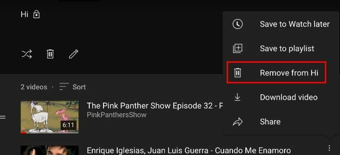 Supprimer la playlist vidéo YouTube