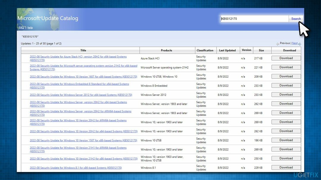 Installeer de update handmatig