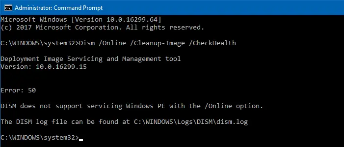 dism error 50