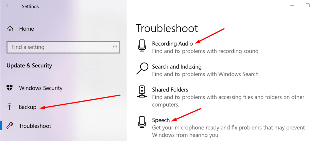 Windows 10 ingebouwde audio probleemoplosser