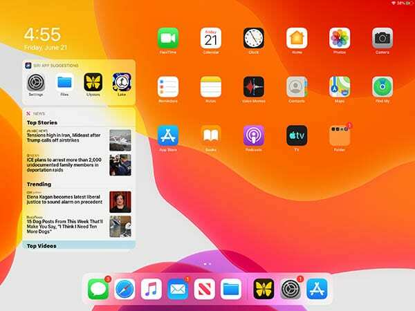 iPadOS Widgety – Domov