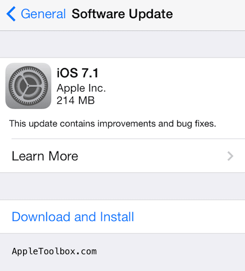 iOS 7.1. Oppdater