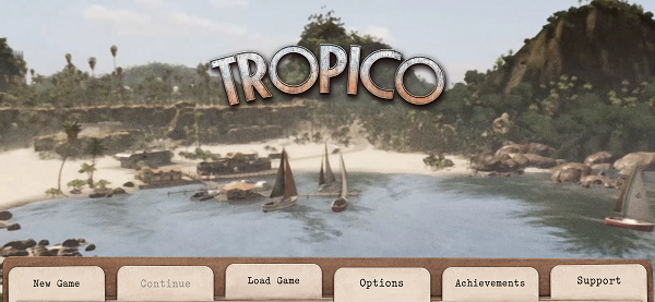 Заглавен екран на Tropico