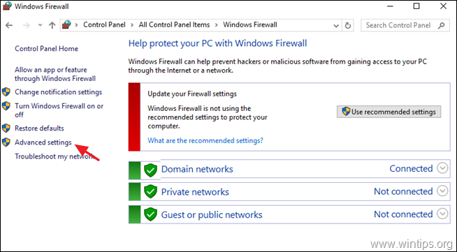 PPTP toestaan ​​in Windows Firewall 