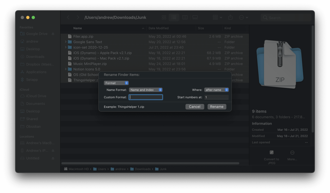 Ako dávkovo premenovať súbory na Macu pomocou Findera - 3