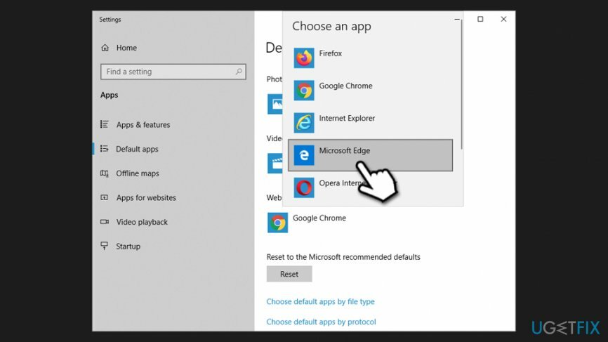 Wählen Sie MS Edge als Standardbrowser