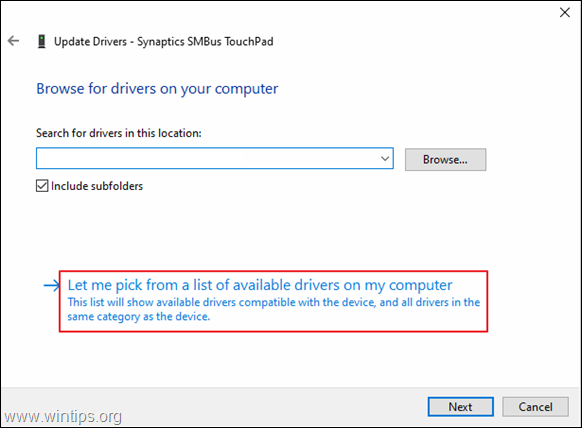 no arreglar la configuración del panel táctil de Windows 10