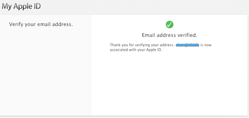 E-mail Apple ID ověřen