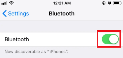 สลับปิดการเชื่อมต่อ Bluetooth เพื่อยกเลิกการเชื่อมต่อ