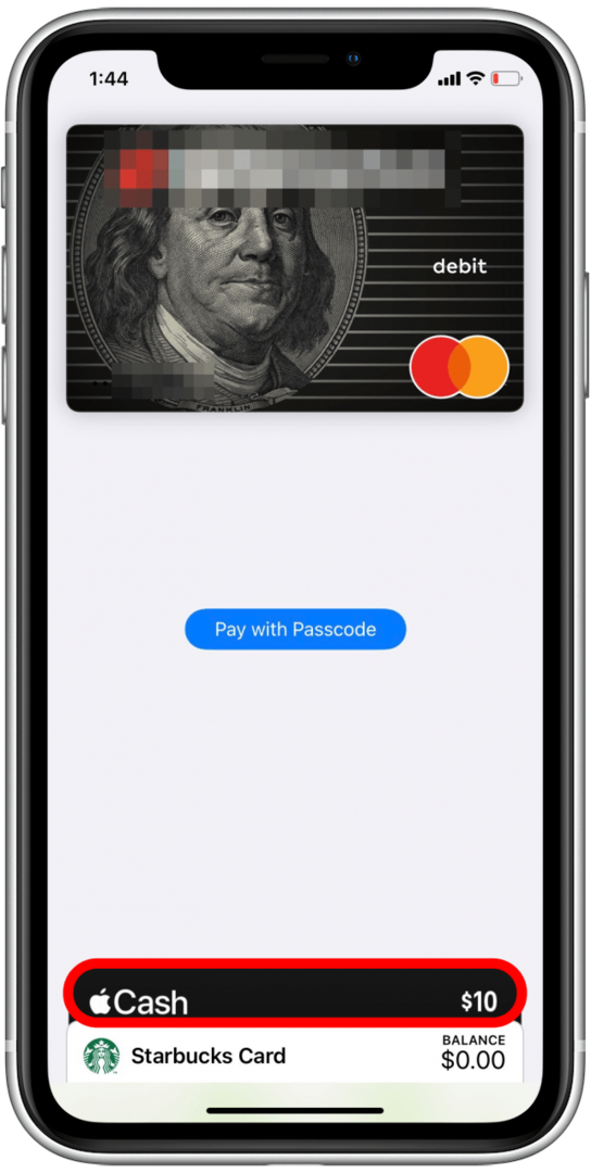 Изберете Apple Cash