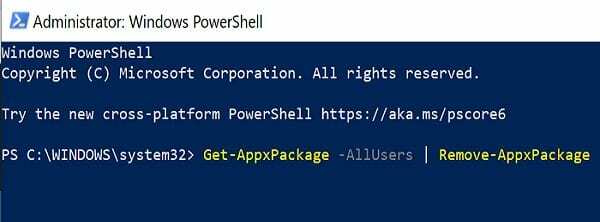 skjul bloatware powershell