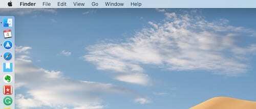Screenshot eines Mac-Desktops mit der Dock-Position auf der linken Seite