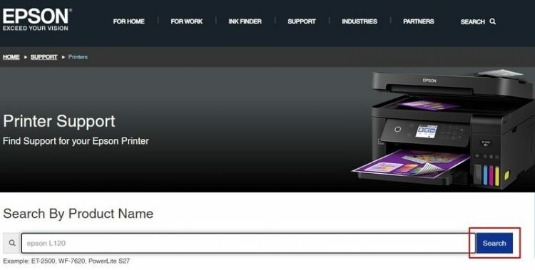 Søk etter Epson-produktnavnet ditt