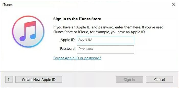 kirjaudu sisään Apple ID: lläsi ja salasanallasi
