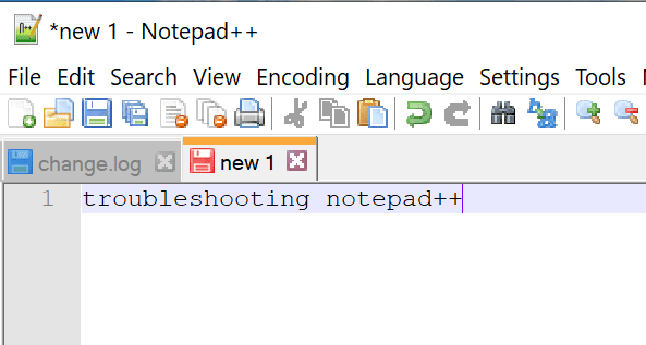 neue Notepad ++ Datei