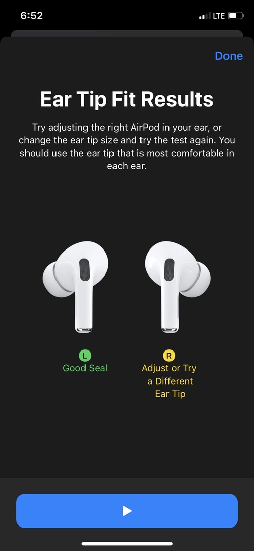 Test di adattamento degli auricolari AirPods Pro 3