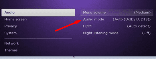 roku audio mód beállításai