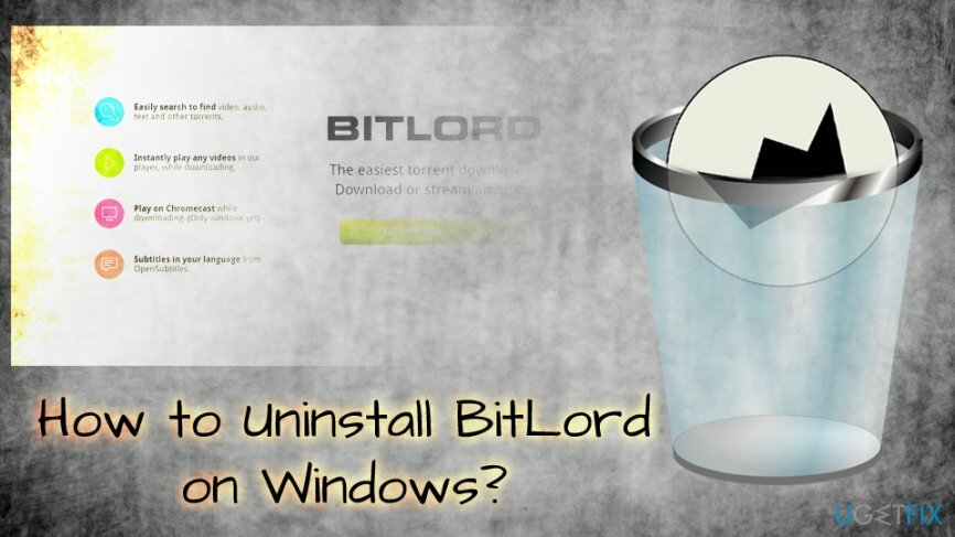 Poista BitLord Windowsista
