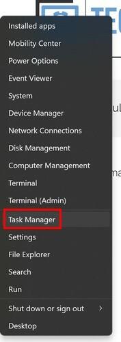 Task Manager mulighed Windows 11