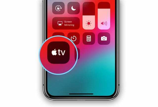 Application Apple TV dans Control Center iOS 12