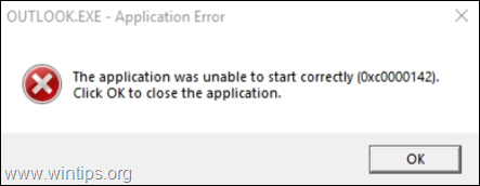 CORRECTIF: Erreur 0xc0000142 - L'application n'a pas pu démarrer correctement - Office 20192016