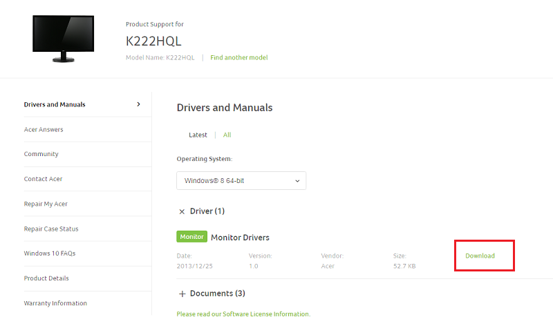 Last ned driver for acer monitor