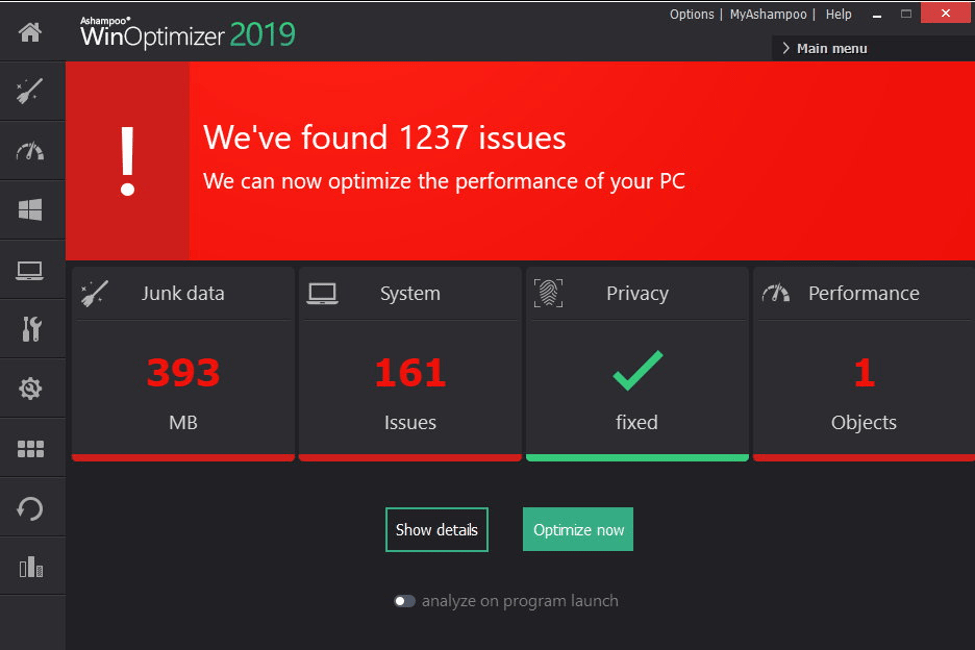 Oprogramowanie Ashampoo WinOptimizer do czyszczenia komputera