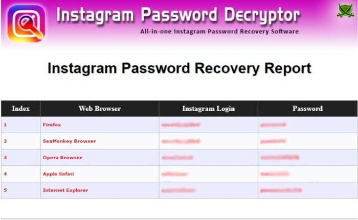 Декриптор на пароли в Instagram