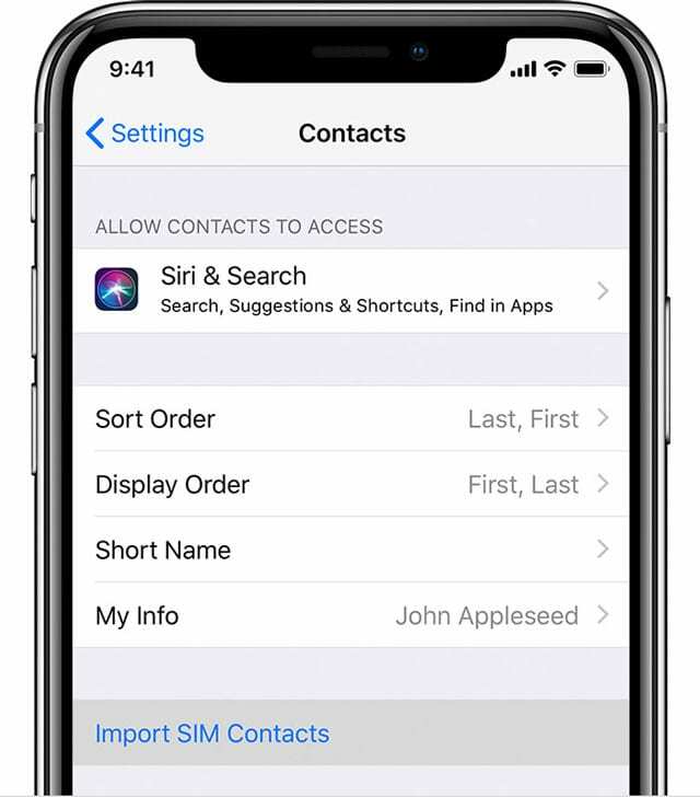 import SIM kontaktů na iPhone iOS 12