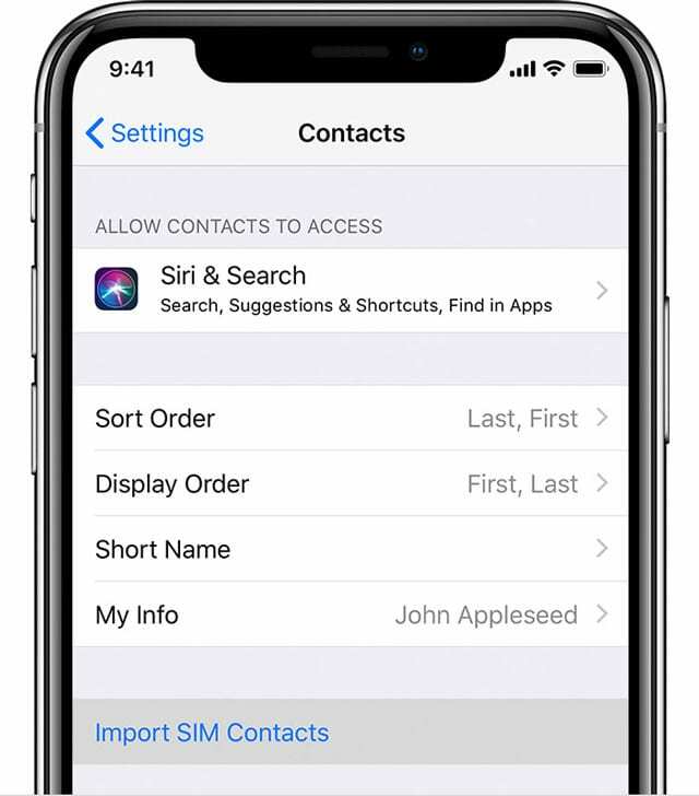 iPhone iOS12にSIM連絡先をインポートする