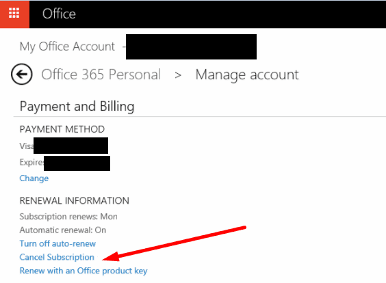 ακυρώστε τη συνδρομή του office 365