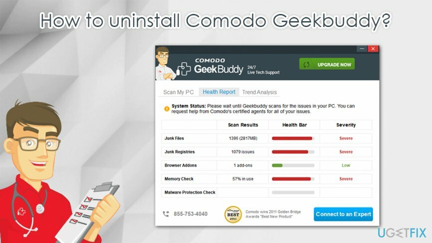 כיצד להסיר את ההתקנה של Comodo Geekbuddy?