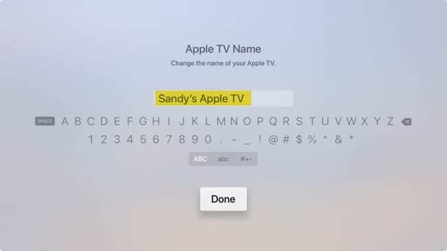 Zmeniť názov Apple TV – AppleTV