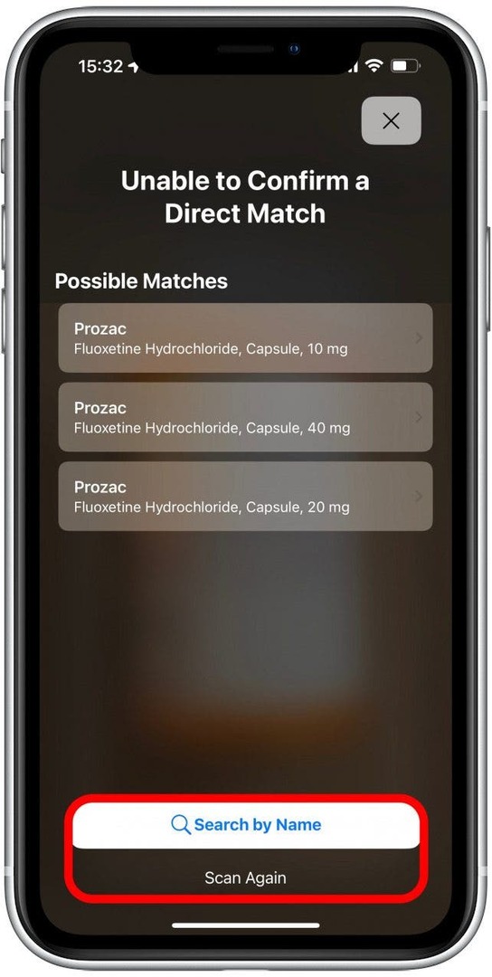 Vidjet ćete neka moguća podudaranja. Ako ne vidite ispravan, dodirnite Traži po imenu ili Skeniraj ponovo.