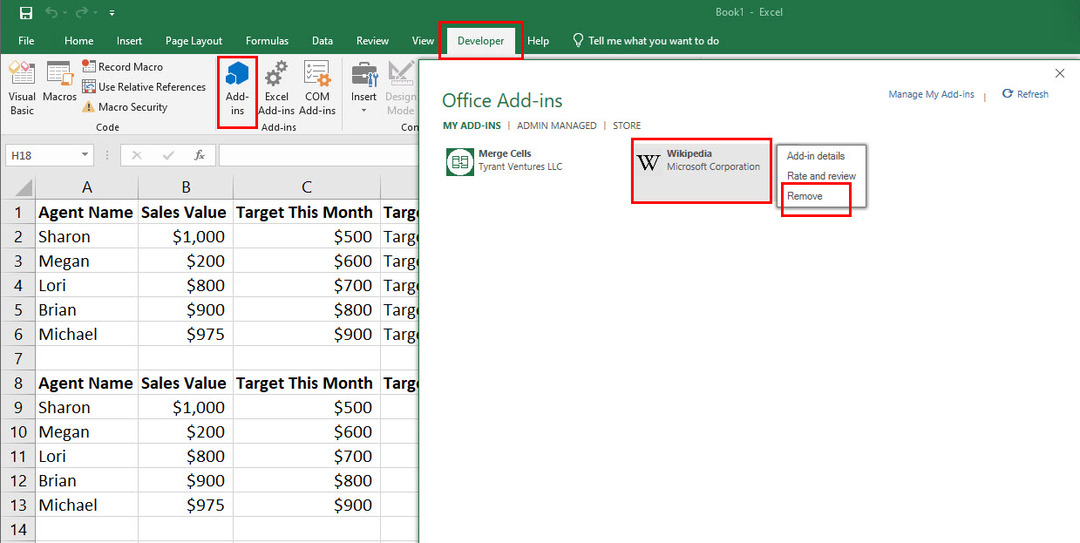 Hur man avinstallerar tillägg på Excel för att fixa Excel-statusfält som saknas