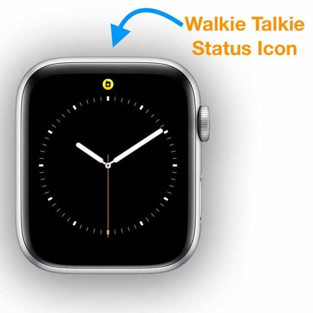 aktivt statusikon på watchOS 5 for walkie talkie