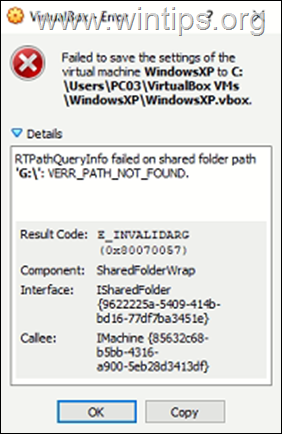 FIX VirtualBox RTPathQueryInfo נכשל בנתיב התיקייה המשותפת