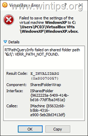 فشل FIX VirtualBox RTPathQueryInfo في مسار المجلد المشترك