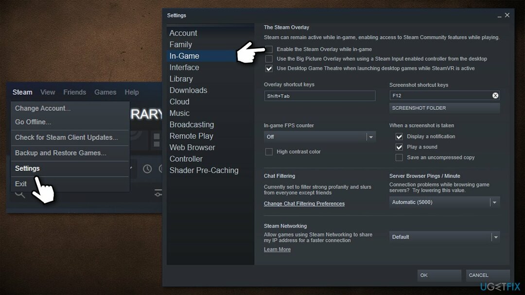 Απενεργοποιήστε την επικάλυψη Steam