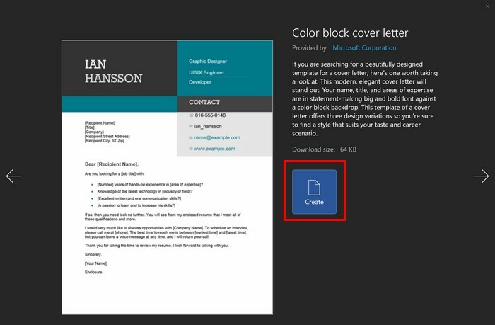 Farebný blokový sprievodný list Word Resumes