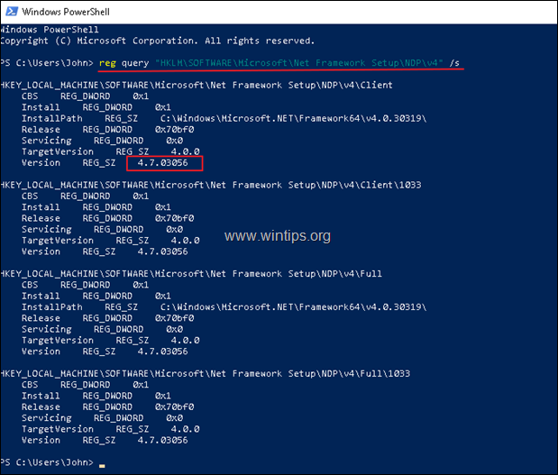 se net framework-version