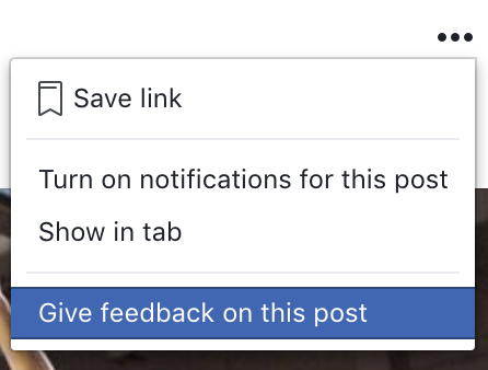 Fenster für Facebook-Feedback-Posts
