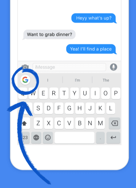 Recherche Google en ligne dans Gboard pour iPhone