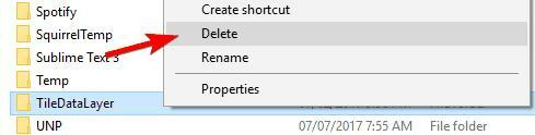 ukloniti TileDataFolder
