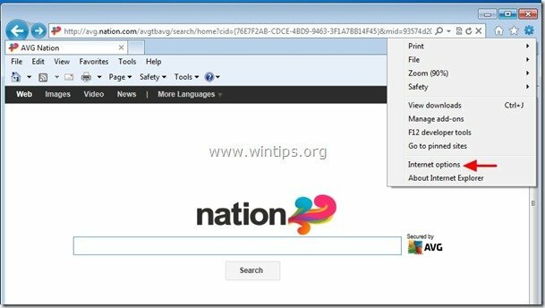 видалити avg nation Internet Explorer