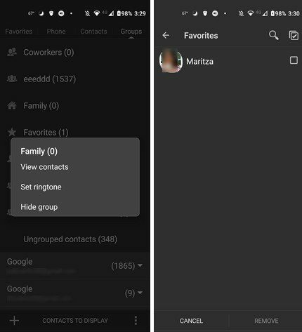 Aplicación de contactos de Android